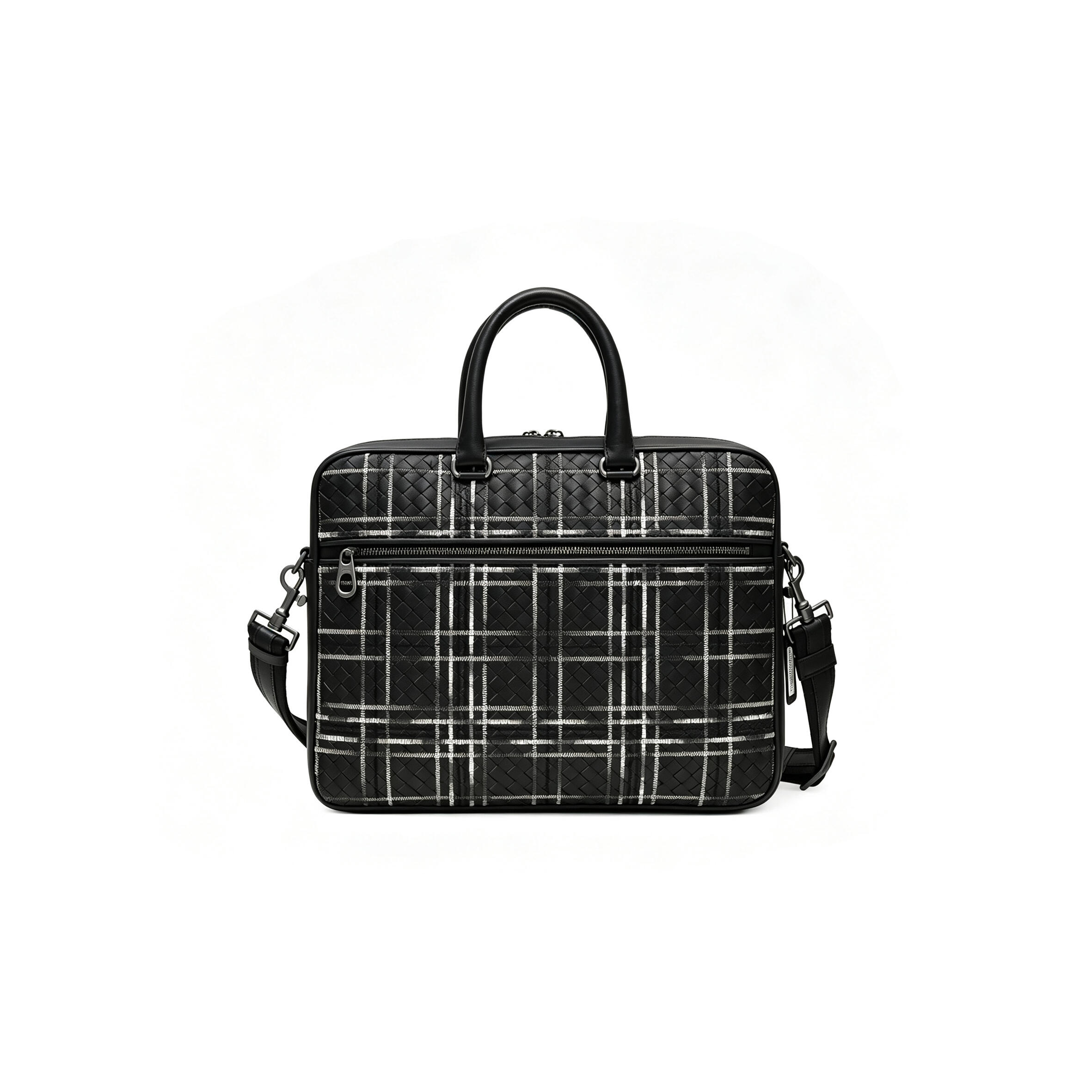 BOTTEA VENETA CHECKERED BRIEFCASE (38*30*7cm)